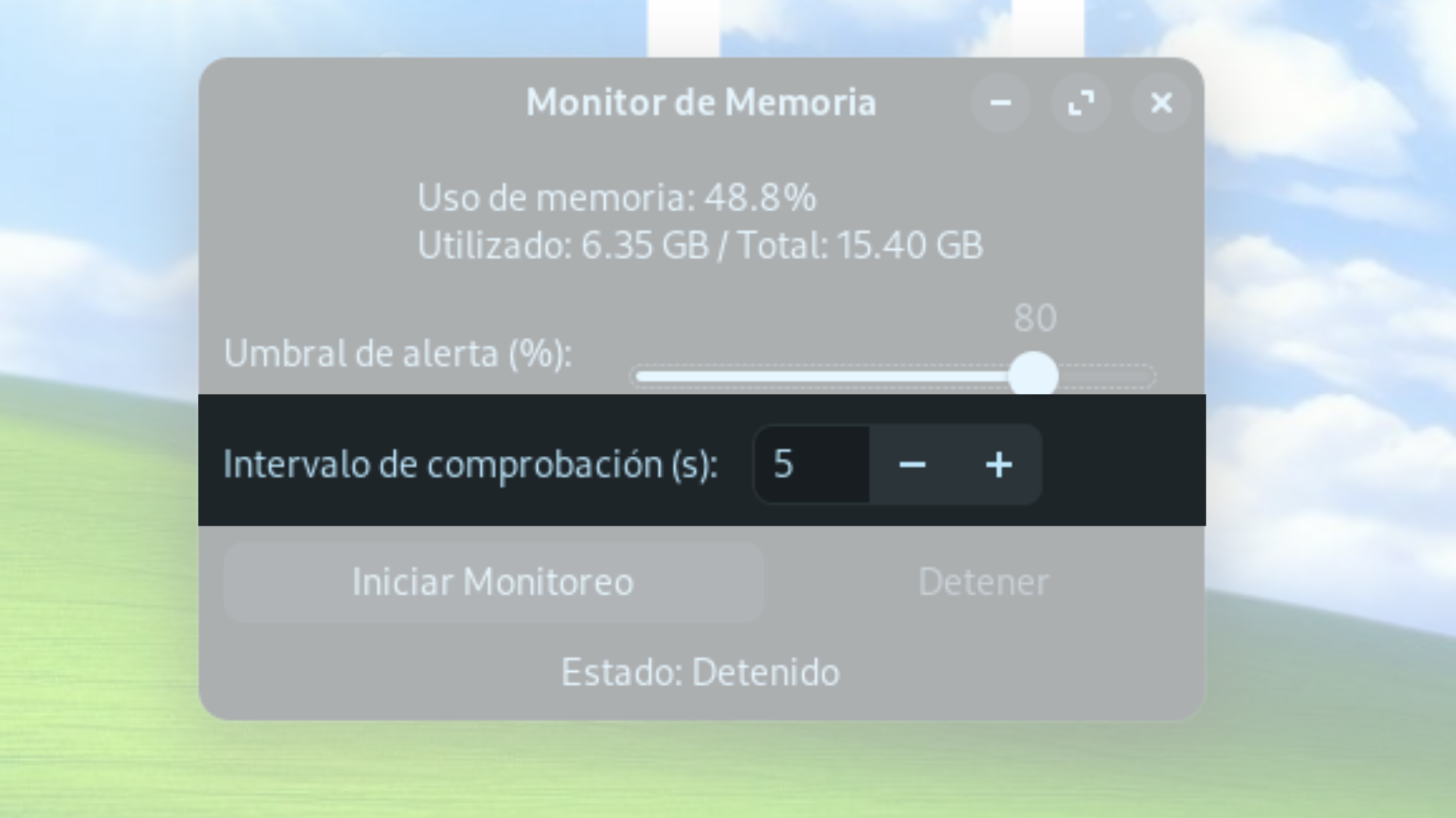 Establecer intervalo de comprobación